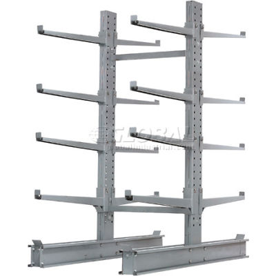 Global Industrial Double Sided Cantilever Rack Starter, 2" Lip, 48"Wx65"Dx96"H