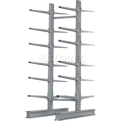Cantilever Rack Double Sided, Starter Unit Extra Heavy Duty, 72"Wx82"D x 10'H, 31600 Lbs. Capacity