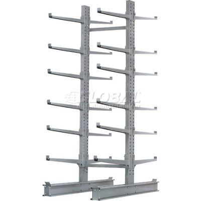 Cantilever Rack Double Sided, Starter Unit Extra Heavy Duty, 72"W x 82"D x 10'H, 31600 Lbs Capacity