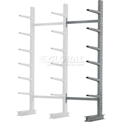 Cantilever Rack Single Sided Add-On Unit Medium Duty (1000 Series),72"W x 45"D x 10'H, 3800 Lbs Cap
