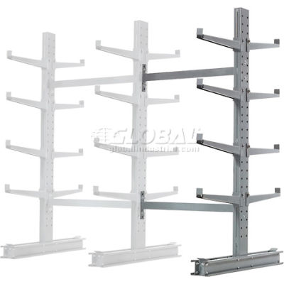 Cantilever Rack Double Sided, Add-On Unit Medium Duty (1000 Series),48"W x 54"D x 8'H,10600 Lbs Cap