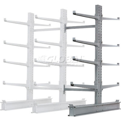 Global Industrial Double Sided Cantilever Rack Add-On, 2" Lip, 48"Wx65"Dx96"H