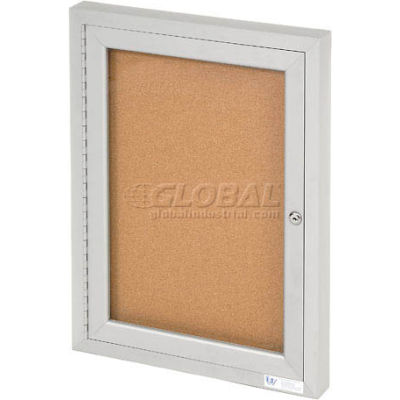 United Visual Products One-Door Outdoor Corkboard - 18"W x 24"