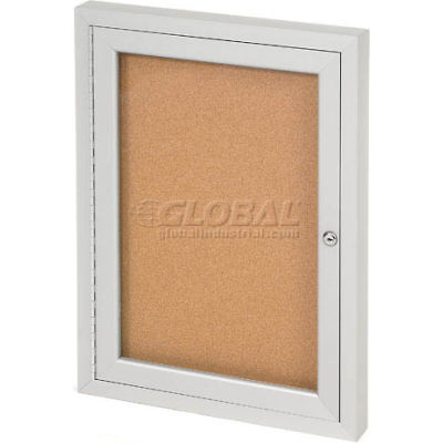 United Visual Products One-Door Indoor Corkboard - 18"W x 24"