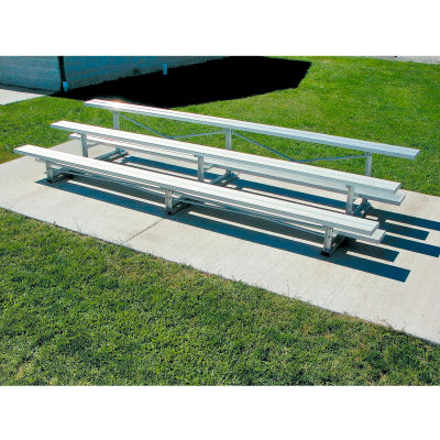 3 Row National Rep Aluminum Bleacher, 15' Long, Single Footboard
