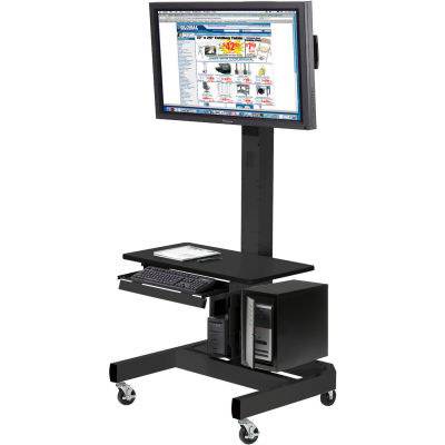 Global Industrial™ Orbit Mobile LCD/Plasma Cart, Black