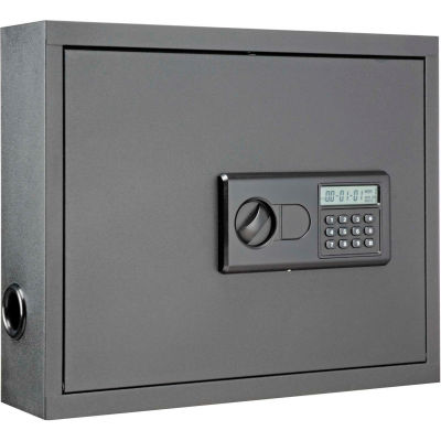 Global Industrial Laptop Security Cabinet,19-3/4"W x 4-3/4"D, Black