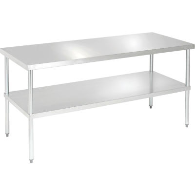 Aero Manufacturing Workbench W/Undershelf, 14 Ga. 304 Series Stainless, 96"W x 30"D