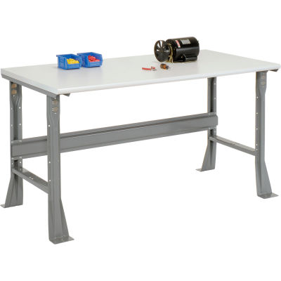 Global Industrial Flared Leg Workbench w/ ESD Safety Edge Top, 60"W x 30"D, Gray