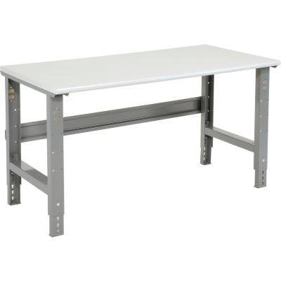 Global Industrial™ 72x30 Adjustable Height Workbench C-Channel Leg - ESD Safety Edge Gray