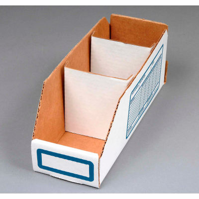Corrugated Cardboard Divider for Shelf Bin 10"W, White - Pkg Qty 250