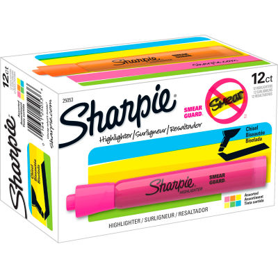 Sharpie® Accent Tank Style Highlighter - Chisel Tip - Assorted Colors - 12 Pack - Pkg Qty 12