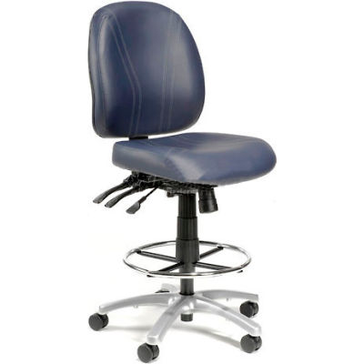 Interion® Vinyl Stool - 8 Way Adjustable - Blue