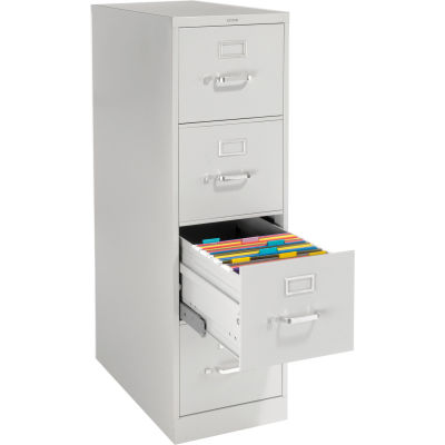 File Cabinets Vertical Hon 25 D 4 Drawer Vertical File Letter Gray W Lock 250702gy Globalindustrial Com