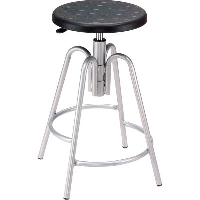Interion® Shop Stool - Polyurethane - Black