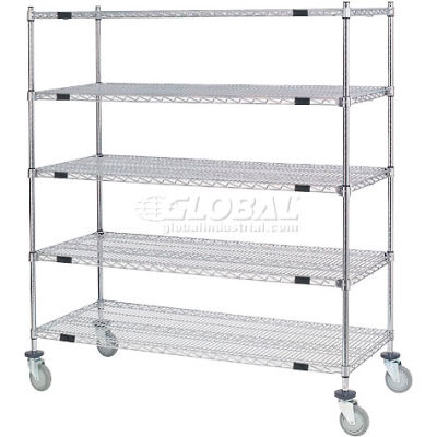 Nexel® Open Sided Wire Stock Picker Truck w/5 Shelves, 800 lb. Capacity, 36"L x 24"W x 69"H