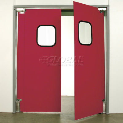 Aleco® 6'0" x 7'0" Twin Panel Light Duty Red Impact Door 431107