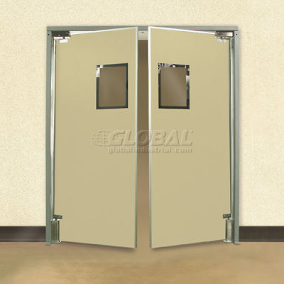 Aleco® 6'0" x 7'0" Twin Panel Medium Duty Beige Impact Door 432040