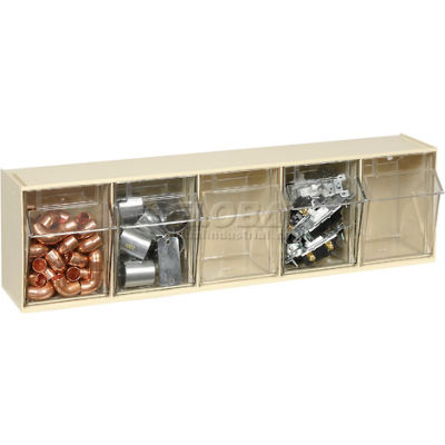 Quantum Tip Out Storage Bin QTB305 - 5 Compartments Ivory