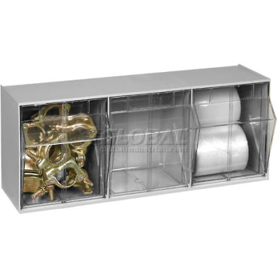 Quantum Tip Out Storage Bin QTB303 - 3 Compartments Gray