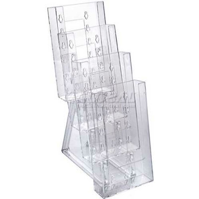 Global Approved 252306 4-Tier Tri-Fold Size Countertop Brochure Holder, 4.5" x 13.25"