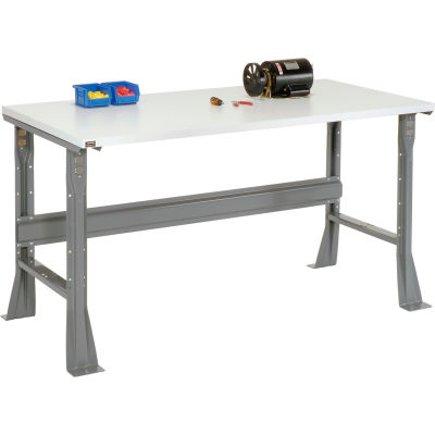 Global Industrial™ Flared Leg Workbench w/ ESD Square Edge Top, 72"W x 30"D, Gray
