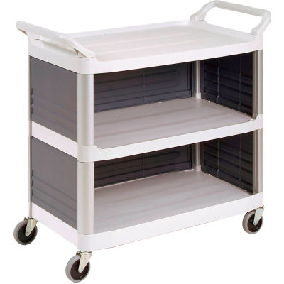 Rubbermaid® 4093 Plastic Utility Cart with 3 Shelves - Closed Ends & Back