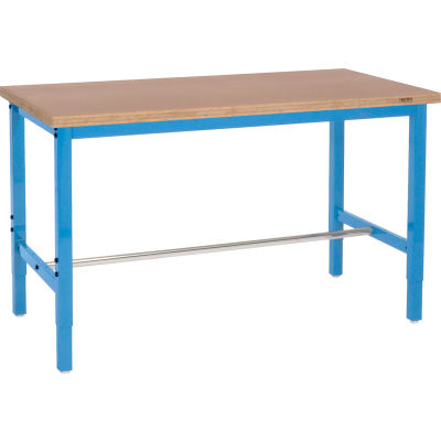 Global Industrial™ 48x30 Adjustable Height Workbench Square Tube Leg, Shop Top Square Edge Blue