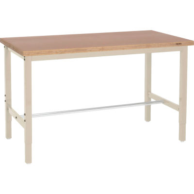 Global Industrial 48x30 Adjustable Height Workbench Square Tube Leg - Shop Top Square Edge Tan