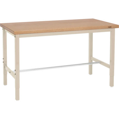 Global Industrial 48x30 Adjustable Height Workbench Square Tube Leg - Shop Top Safety Edge Tan