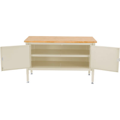 Global Industrial 72 x 30 Security Cabinet Bench - Maple Square Edge