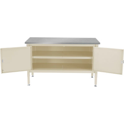 Global Industrial 60 x 30 Security Cabinet Bench - Stainless Square Edge