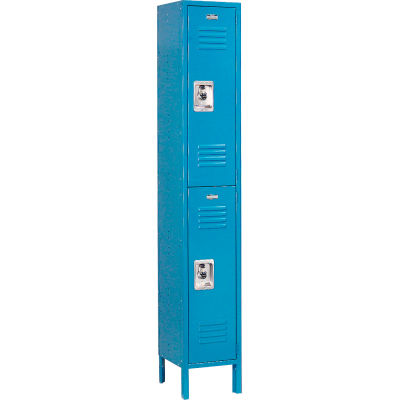 Global Industrial™ Infinity® Double Tier 2 Door Locker, 12"Wx12"Dx36"H, Blue, Unassembled