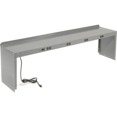 Global Industrial™ Power Riser W/ 8 Outlets, 96"W x 15"D, Gray