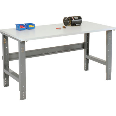 Global Industrial™ 72x30 Adjustable Height Workbench C-Channel Leg - ESD Square Edge Gray