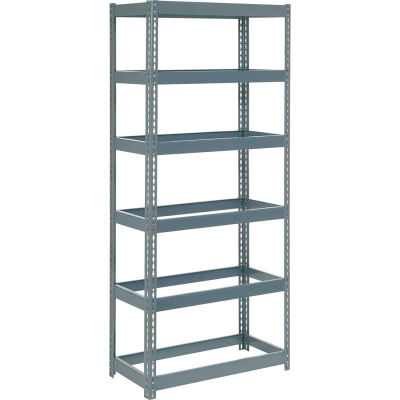 Global Industrial Extra Heavy Duty Shelving 36"W x 12"D x 96"H With 6 Shelves, No Deck, Gray