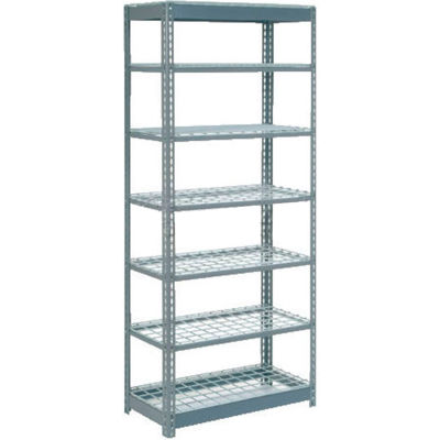 Global Industrial™ Heavy Duty Shelving 36"W x 24"D x 96"H With 7 Shelves - Wire Deck - Gray