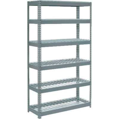 Global Industrial Extra Heavy Duty Shelving 48"W x 18"D x 60"H With 6 Shelves, Wire Deck, Gry