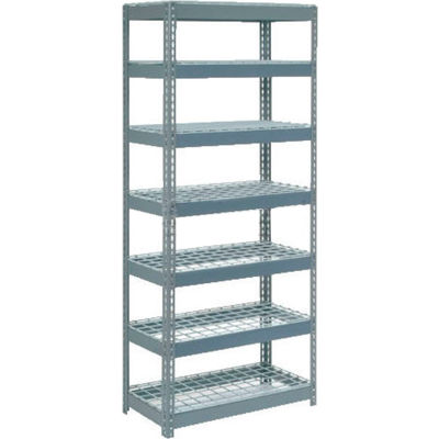 Global Industrial Extra Heavy Duty Shelving 36"W x 12"D x 84"H With 7 Shelves, Wire Deck, Gry
