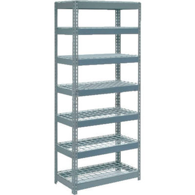 Global Industrial™ Extra Heavy Duty Shelving 36"W x 12"D x 96"H With 7 Shelves, Wire Deck, Gry