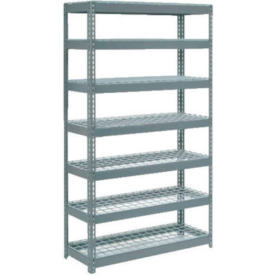Global Industrial™ Extra Heavy Duty Shelving 48"W x 12"D x 96"H With 7 Shelves, Wire Deck, Gry