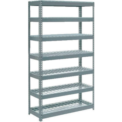 Global Industrial Extra Heavy Duty Shelving 48"W x 12"D x 96"H With 7 Shelves, Wire Deck, Gry