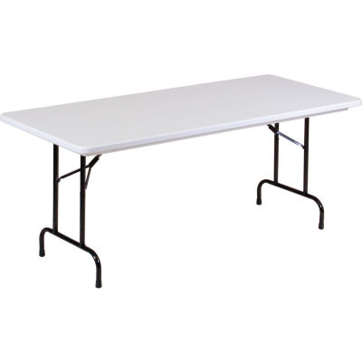Correll Folding Table - Blow Molded - 24" x 48", Gray Granite