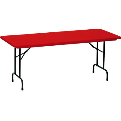 Correll Folding Table - Blow Molded - 30" x 72", Red
