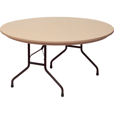 Correll Folding Table - Blow Molded - 60" Round, Mocha Granite