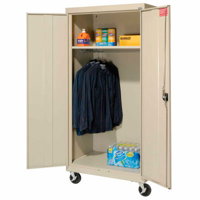 Sandusky Mobile Wardrobe Cabinet TAWR462472 - 46x24x78, Putty
