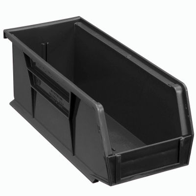 Global Industrial Plastic Stack & Hang Bin, 4-1/8"W x 10-7/8"D x 4"H, Black - Pkg Qty 12