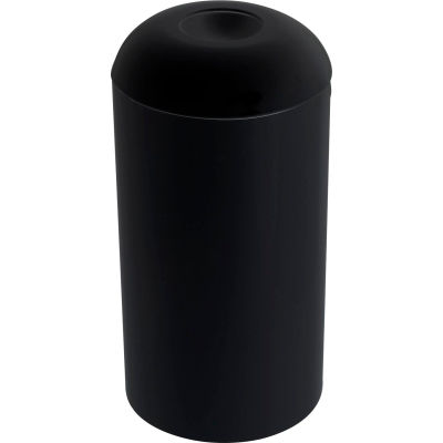Rubbermaid® R32EGL 15 Gallon Round Open Top Waste Receptacle with Galvanized Liner, Black