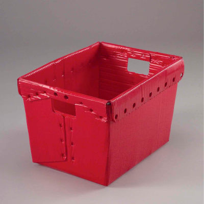 Global Industrial™ Corrugated Plastic Totes - Postal Nesting- No Lid 18-1/2x13-1/4x12 Red