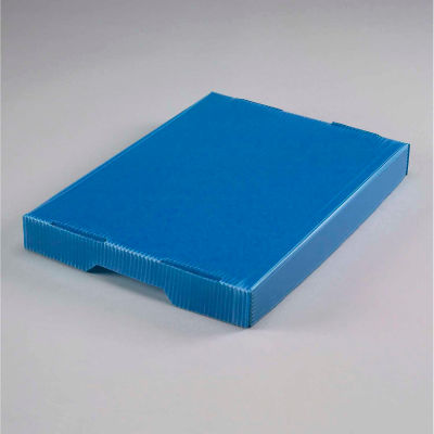 Global Industrial™ Corrugated Plastic Postal Mail Tote Lid Blue - Pkg Qty 10